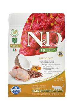 N&D GF Quinoa CAT Skin&Coat Quail & Coconut 300g