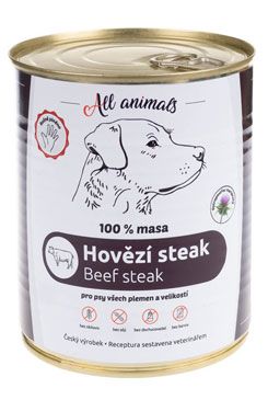 All Animals DOG hovězí steak 800g