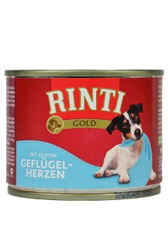 Rinti Dog Gold konzerva drůbeží srdíčka 185g