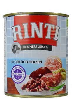 Rinti Dog konzerva drůbeží srdíčka 800g